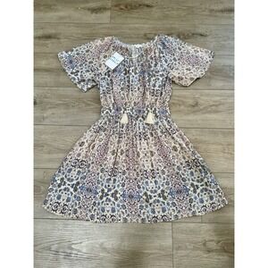 NWT ROLLER RABBIT Odila Janni Mini Swing Floral Dress‎ Boho Short Sleeve Size S